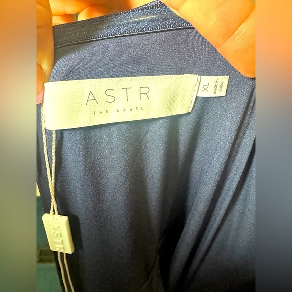 ASTR The Label Navy Ruched Halter Formal Gown Dress Size XL - Picture 8 of 12